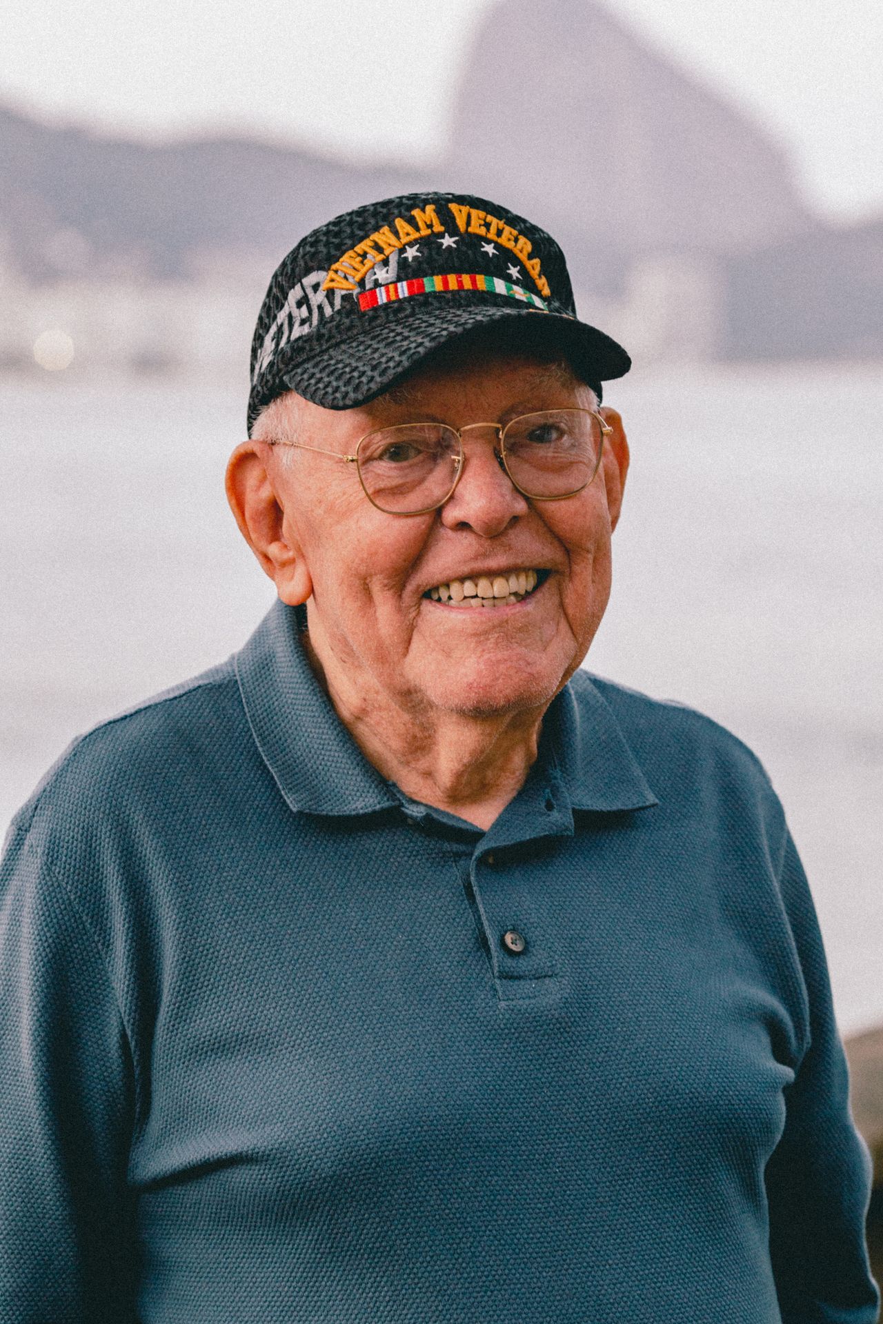 Smiling U.S. military veteran